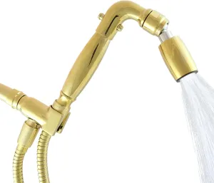 High Sierra Showerheads® - Solid Metal Handheld Shower Head Kit. Handheld Shower Head, Trickle Valve, 72-Inch Hose with Silicone Inner Tube, and Holder. Low Flow 1.8 GPM - Polished Brass