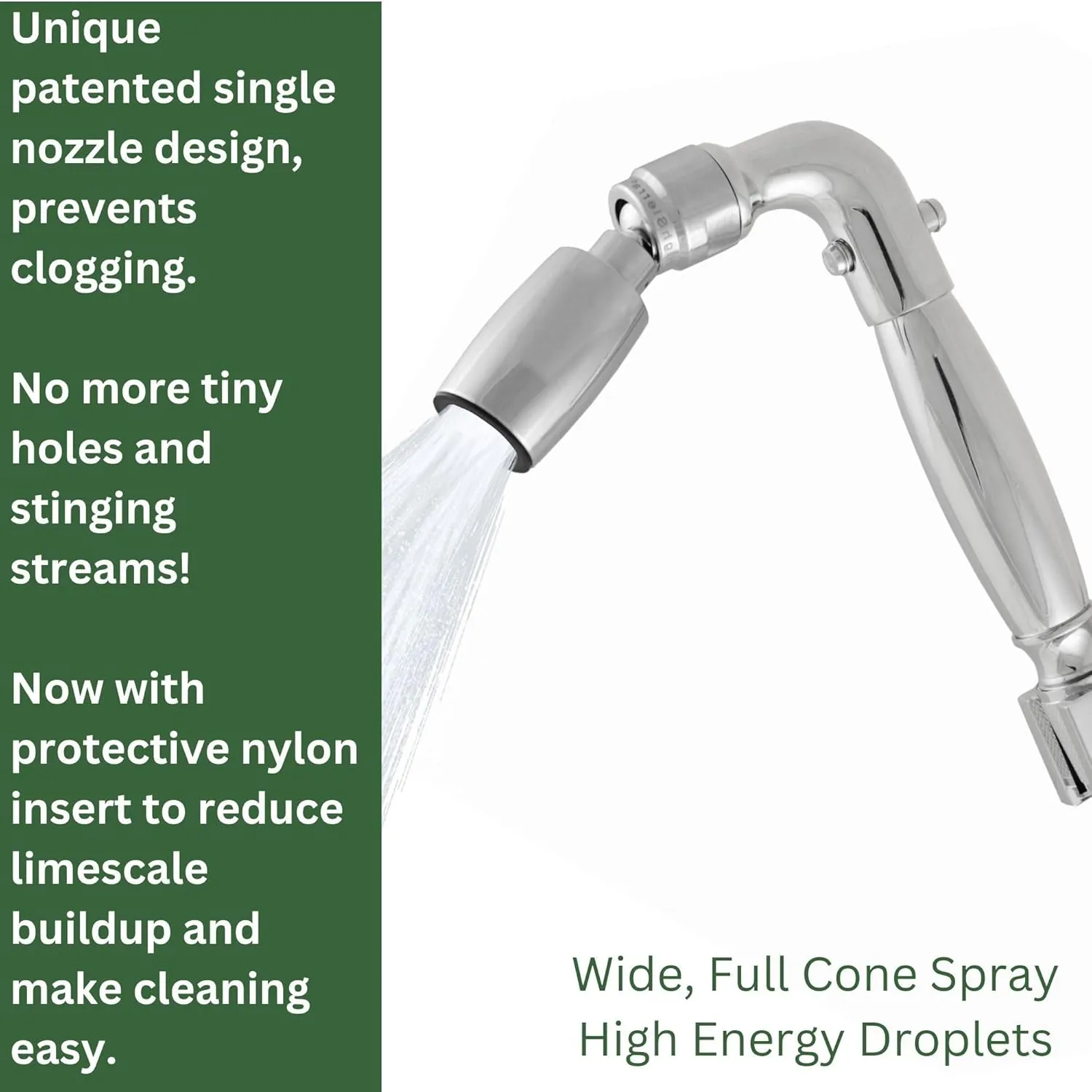 High Sierra Showerheads® - Solid Metal Handheld Shower Head Kit. Handheld Shower Head, Trickle Valve, 72-Inch Hose with Silicone Inner Tube, and Holder. Low Flow 1.8 GPM - Polished Brass