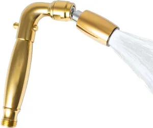 High Sierra Showerheads® - Solid Metal Handheld Shower Head with Trickle Valve - HighFlow 2.0 GPM: Polished Brass Finish