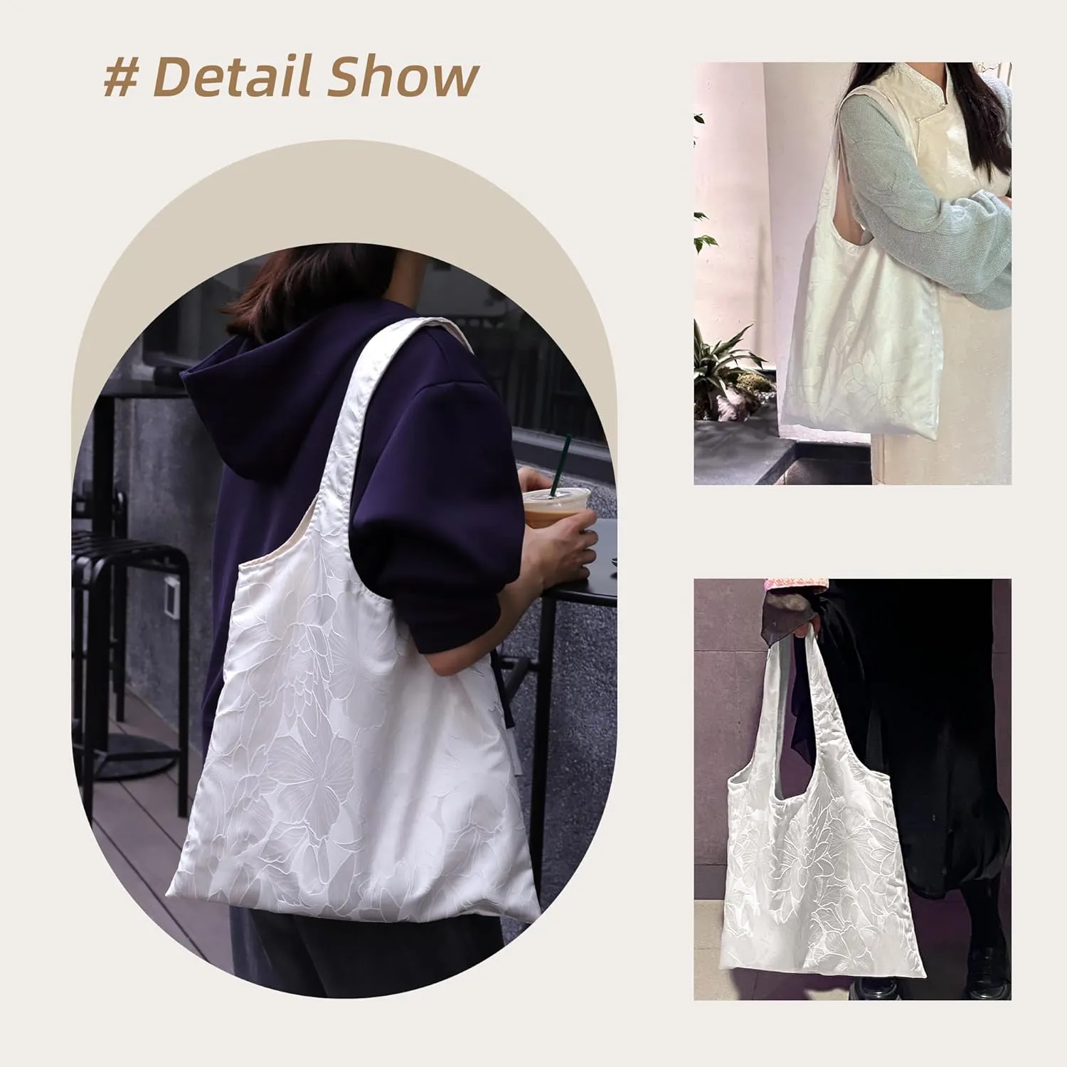 Hobo Bags for Women, Large Capacity Designer Shoulder Tote Bag with Zipper