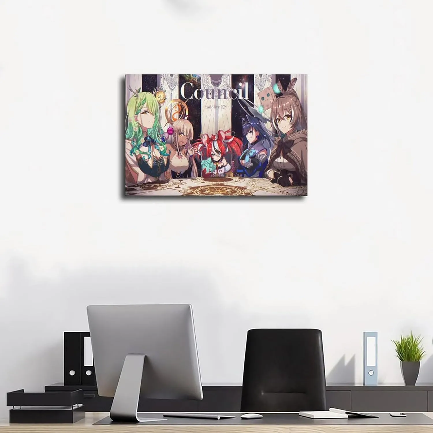 Hololive Ceres Fauna Hakos Baelz Nanashi Mumei Ouro Kronii Tsukumo Sana Anime Girl Poster Canvas Poster Wall Art Decor Print Picture Paintings for Living Room Bedroom Decoration Frame: Frame-styl