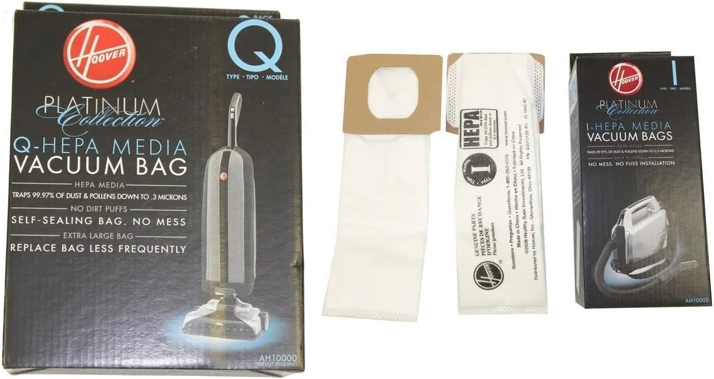 Hoover AH10000 Platinum Type-Q & I HEPA Vacuum Bags (2 Q bags & 2 I Bags)