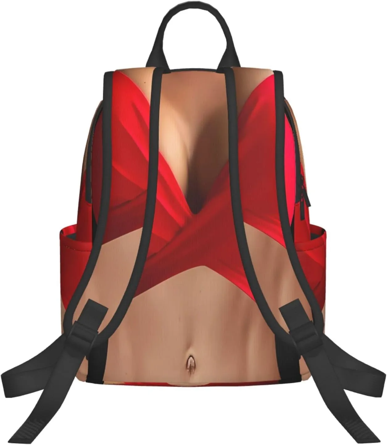 Hot 3D Boobs Red Bikini Body Casual Backpacks Large Capacity Laptop Backpack Sports Rucksack Travel Daypack Adjustable Shoulder Strap Work Bag for Outdoor Camping