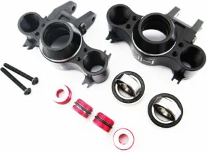 Hot Racing RVO21XG01 Aluminum Axle Carriers W/Bearings & Carbon Arms (Black) - Tra