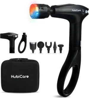 HuBDIC HubiCare FSA or HSA Eligible Heat and Cool Massage Gun with Upgraded Extension Handle, Percussion Massage Gun Deep Tissue, Muscle Back Massagers Handheld, Portable for Pain Relief, LED Display
