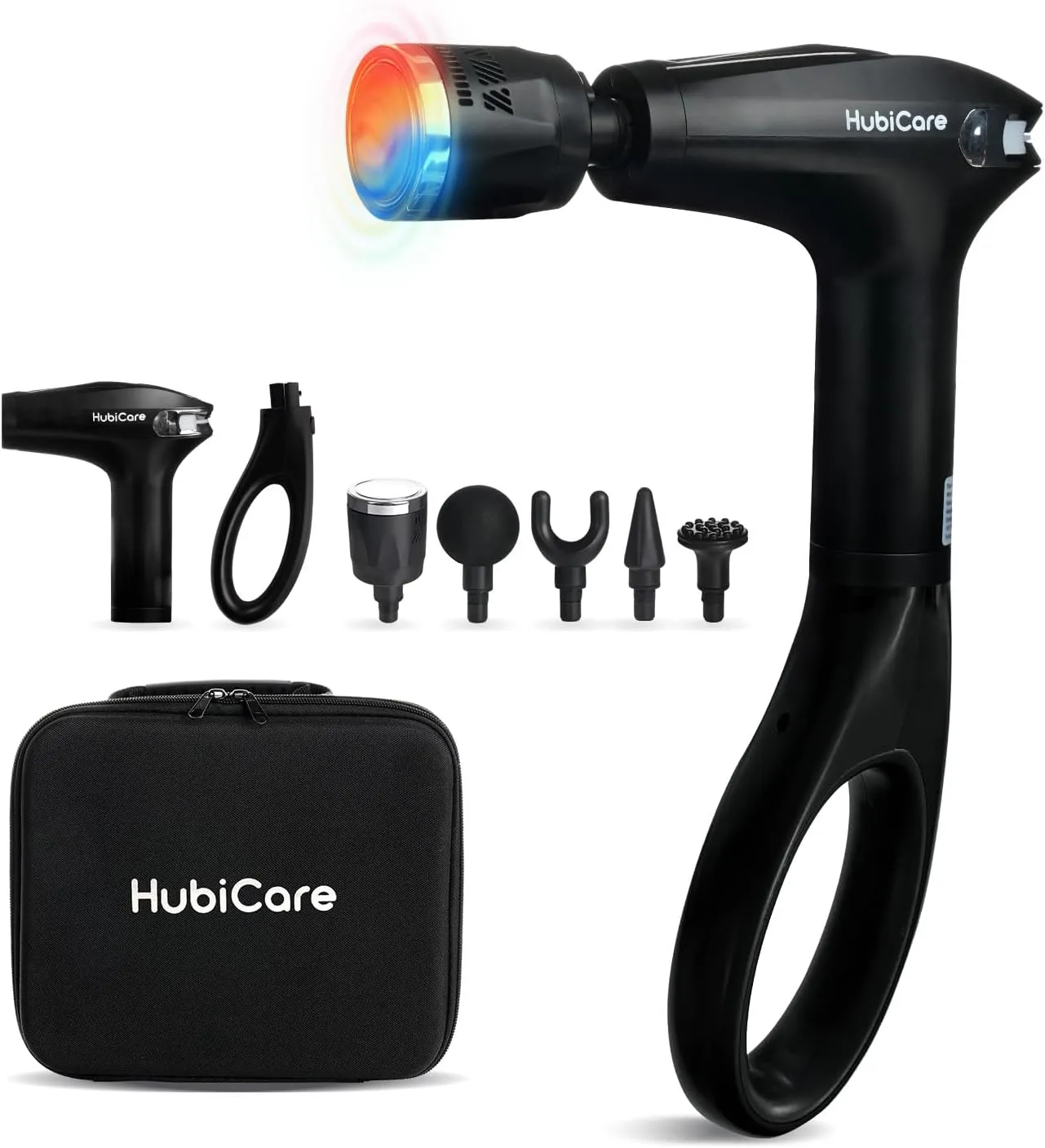 HuBDIC HubiCare FSA or HSA Eligible Heat and Cool Massage Gun with Upgraded Extension Handle, Percussion Massage Gun Deep Tissue, Muscle Back Massagers Handheld, Portable for Pain Relief, LED Display