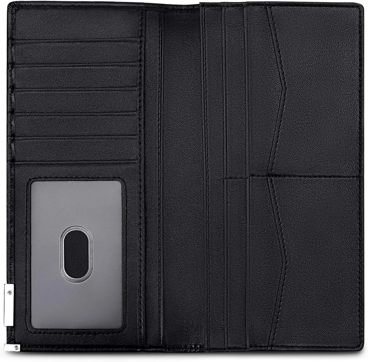 Huztencor Long Wallets for Men Leather RFID Blocking Bifold Wallet with Zipper