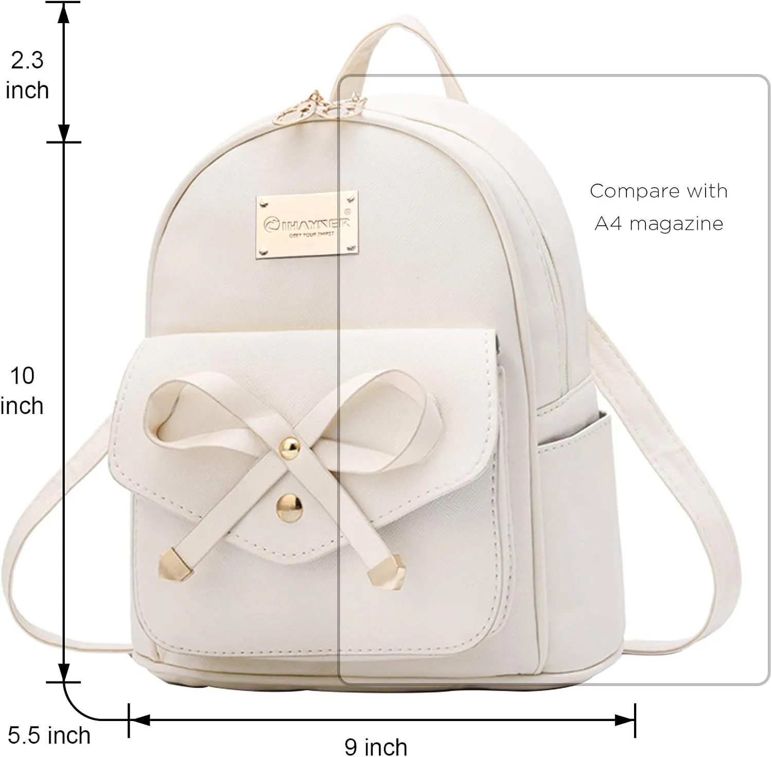 I IHAYNER Girls Bowknot Cute Leather Backpack Mini Backpack Purse for Women