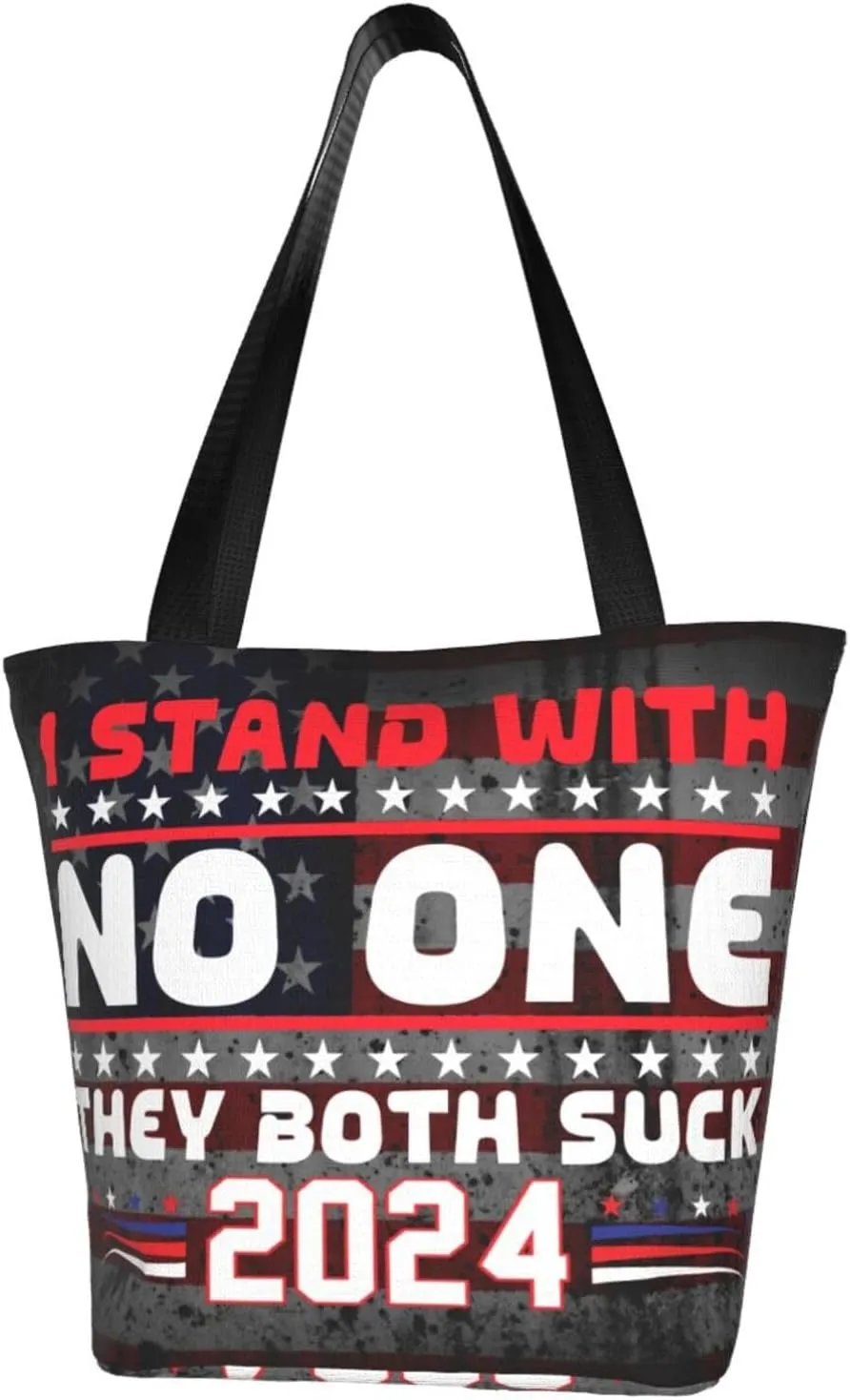 I Stand With No One They Both Suck 2024 Fashion Shoulder Bag Large Capacity For Man Or Woman