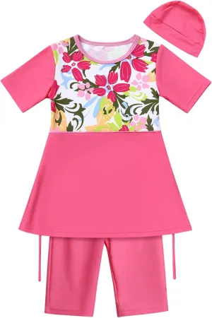 IBTOM CASTLE Kids Girls Modest Swimwear Swimsuit Burkini Long Sleeves Shirts Pants Hijab Islamic Muslim ​Bathing Suit