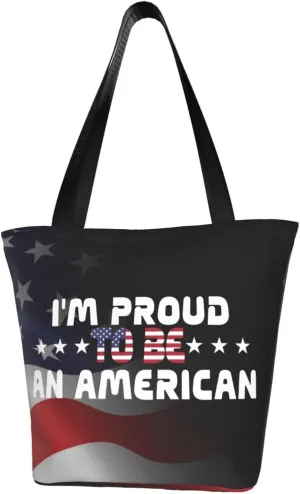 I'M Proud To Be An American Fashion Shoulder Bag Large Capacity For Man Or Woman
