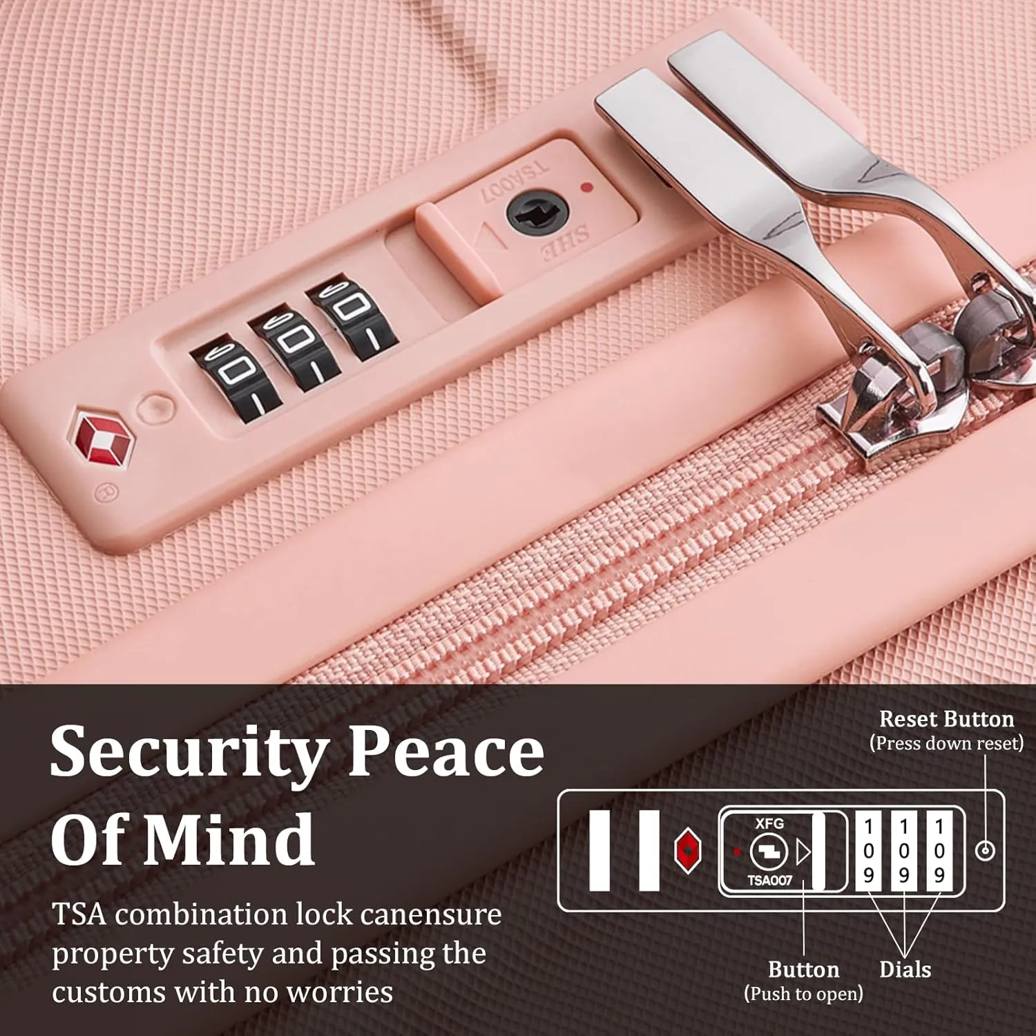 imiomo 28 IN Large Luggage, Suitcase with Spinner Wheels, Hardside 3PCS Set Lightweight Rolling Travel Luggage with TSA Lock(28"/Pink)
