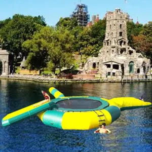Inflatable Water Trampoline with Slide, Lake Trampoline,Tube, Jumping Pillow, and Bouncing Platform - 6.5ft, 10ft, 13ft, or 16ft - Perfect for Lakes and Summer Fun