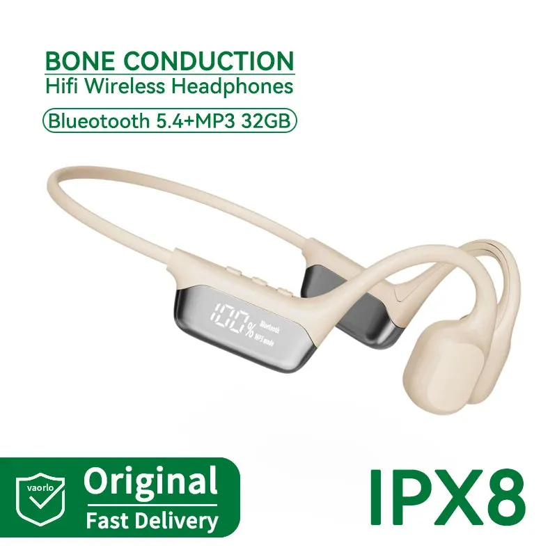 #IPX8 Waterproof Bone Conduction Wireless Headphone Bluetooth 5.4 32GB RAM MP3 Player HIFI Music Sport Swimming Headset With Mic