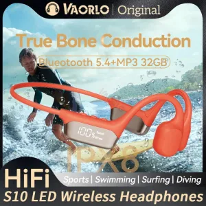 #IPX8 Waterproof Bone Conduction Wireless Headphone Bluetooth 5.4 32GB RAM MP3 Player HIFI Music Sport Swimming Headset With Mic