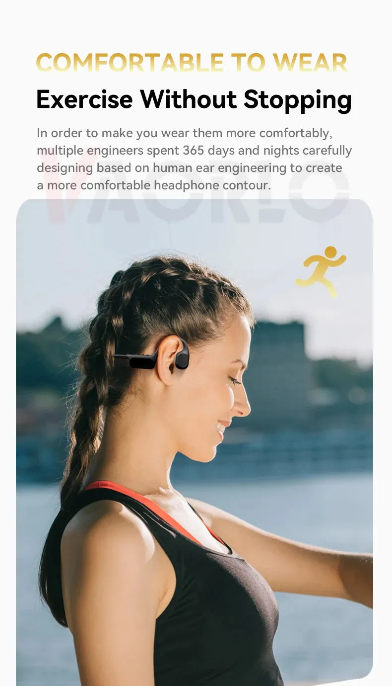 #IPX8 Waterproof Bone Conduction Wireless Headphone Bluetooth 5.4 32GB RAM MP3 Player HIFI Music Sport Swimming Headset With Mic