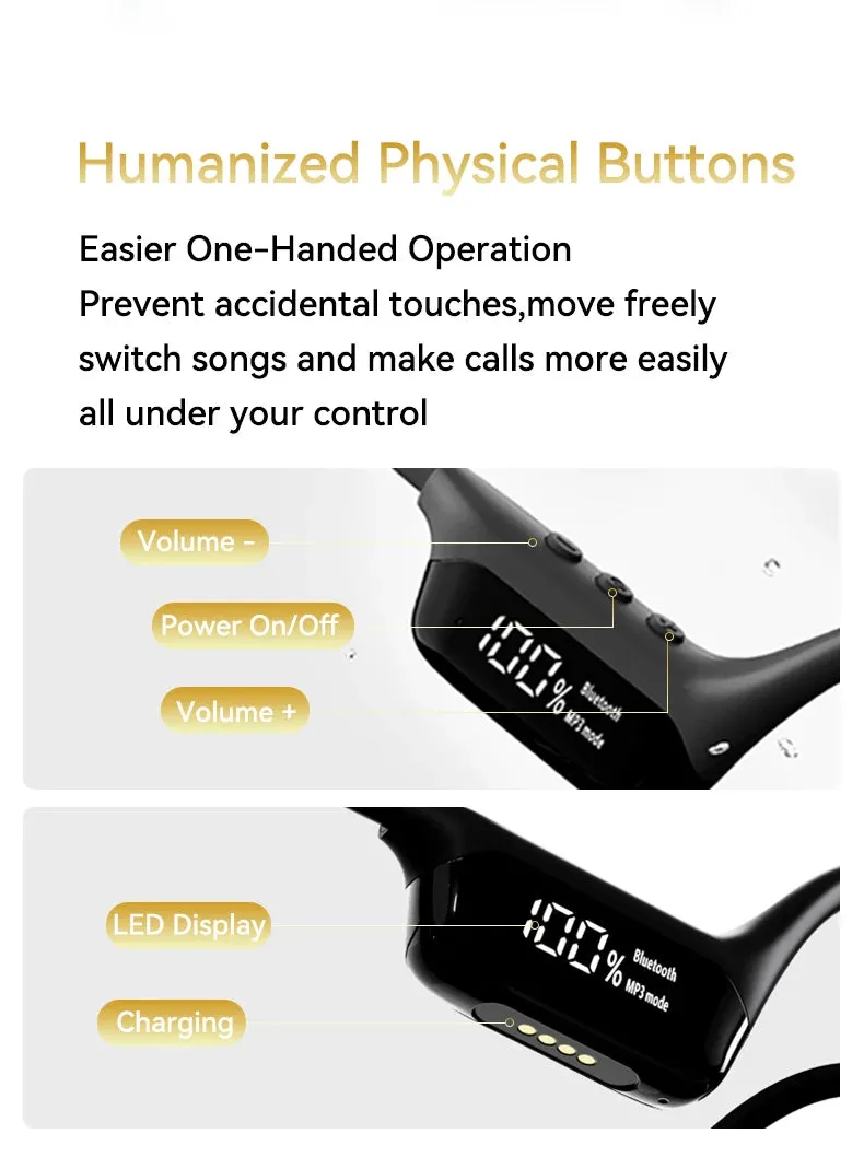#IPX8 Waterproof Bone Conduction Wireless Headphone Bluetooth 5.4 32GB RAM MP3 Player HIFI Music Sport Swimming Headset With Mic