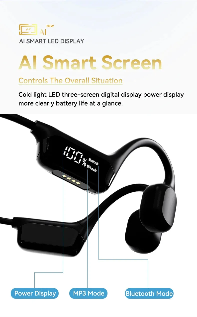 #IPX8 Waterproof Bone Conduction Wireless Headphone Bluetooth 5.4 32GB RAM MP3 Player HIFI Music Sport Swimming Headset With Mic