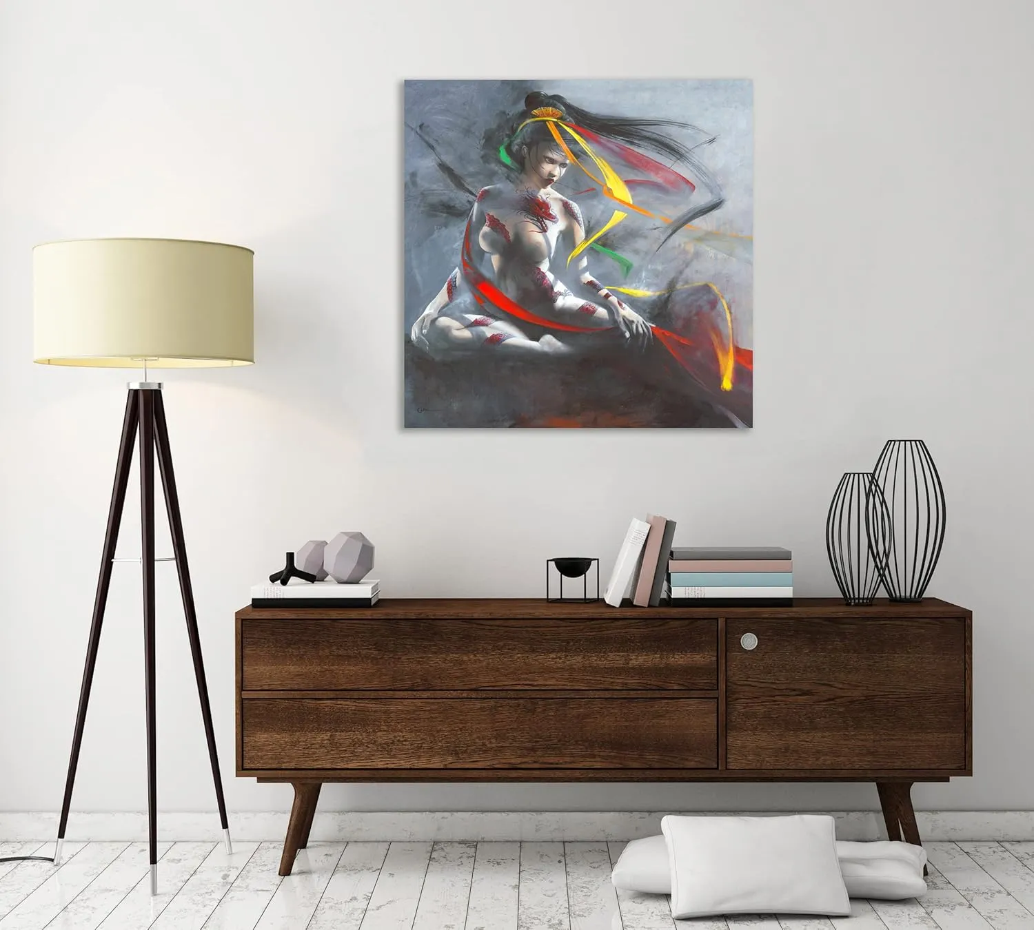 Jaxson Rea "Geisha I Gallery Wrapped Canvas by Cédric Cazal, 36" x 36"