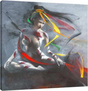 Jaxson Rea "Geisha I Gallery Wrapped Canvas by Cédric Cazal, 36" x 36"