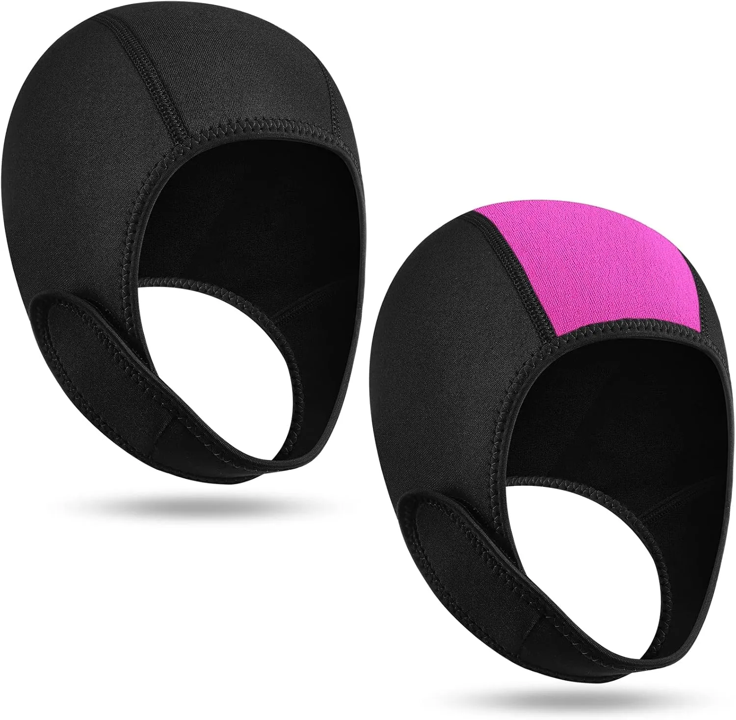 Jecery 2 Pcs Neoprene Diving Hood Thermal Wetsuit Hood Cap Swim Caps with Chin Straps Snorkeling Neoprene Surf Beanie 2.5 mm Diving Headgear for Men Women Sailing Water Sports