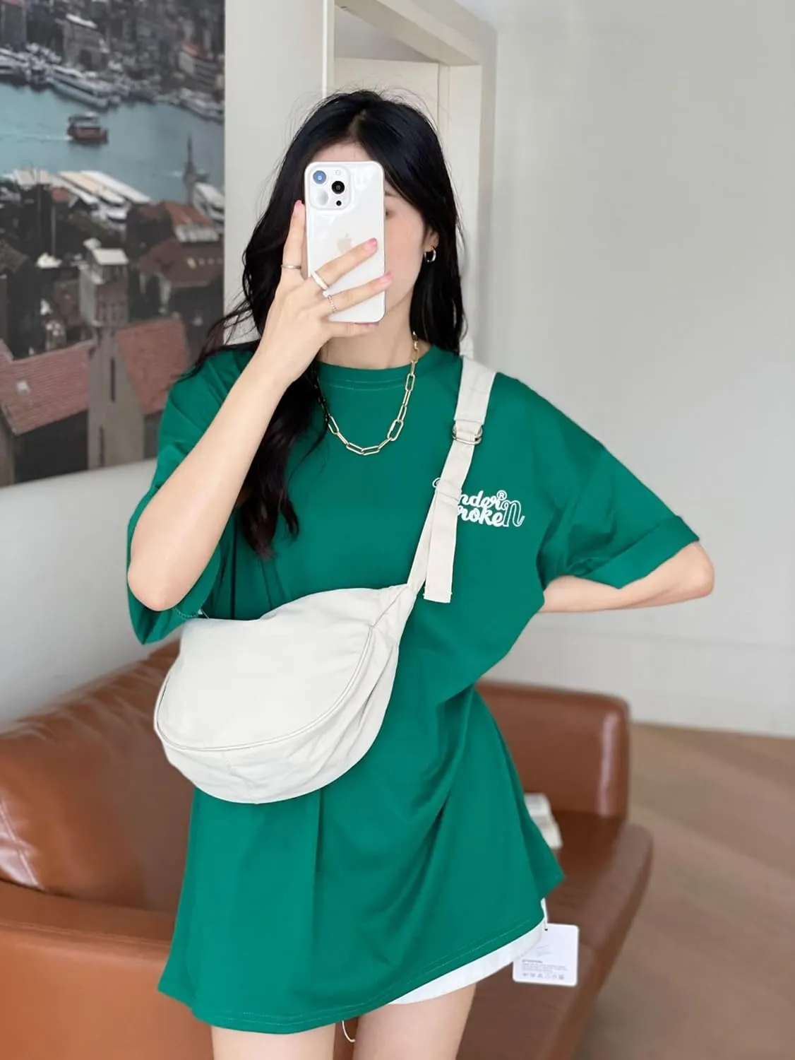 Jeelow Small Canvas Crescent Tote Handbag Mini Crossbody Cellphone Sling Bag Purses With Adjustable Strap & Zipper