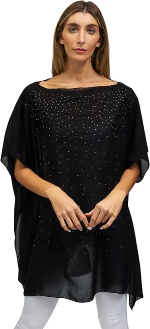 Jessica McClintock Womens Plaid Cover Up Sheer Kimono Lightweight Fashion Travel Shawl Loose Casual Fit Cardigan Sweater (Navy)