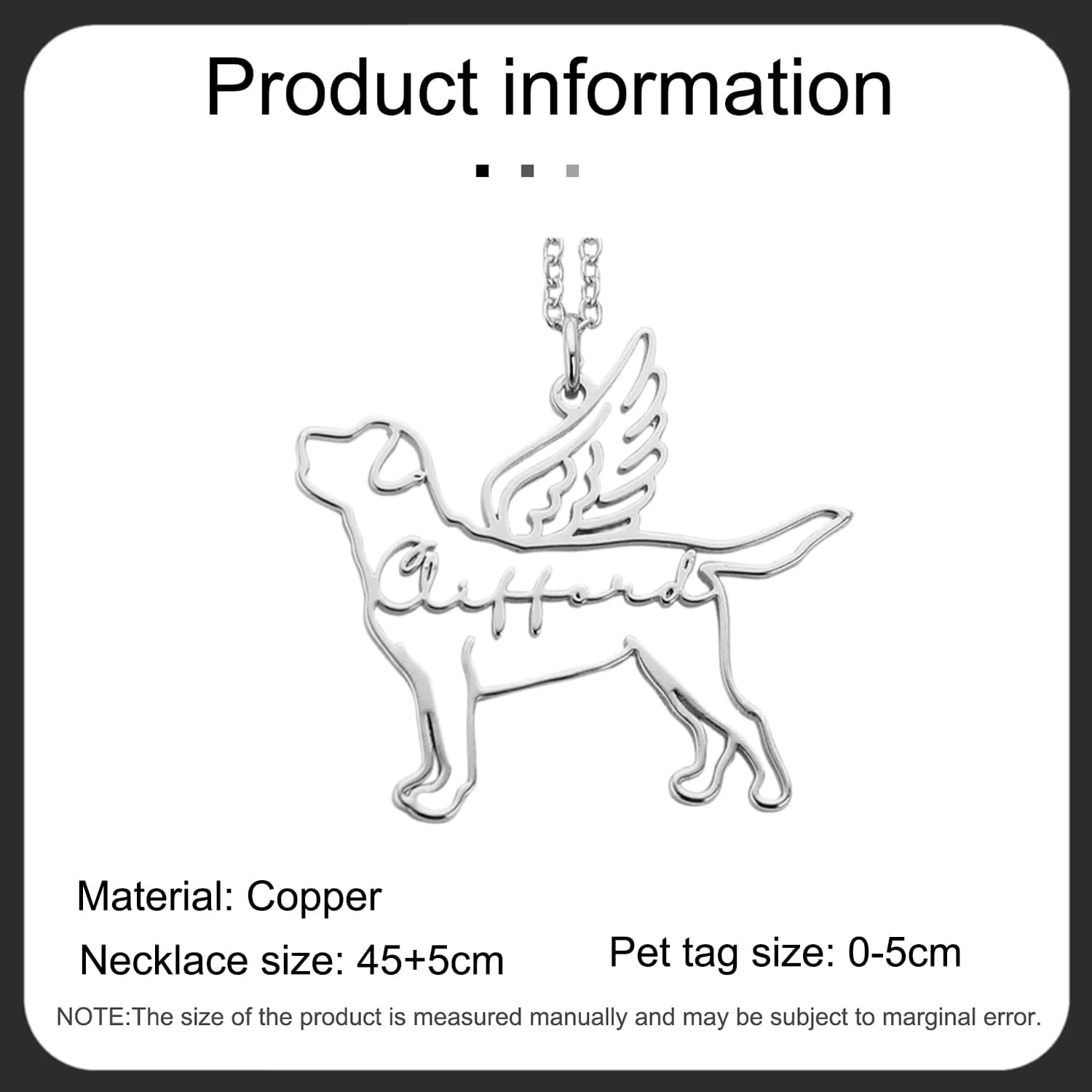 JewelOra Personalized Pet Dog Cat Necklace for Women Custom Engraved Name Necklace Pendant Animal Pendant Jewelry Gift for Pet Lover
