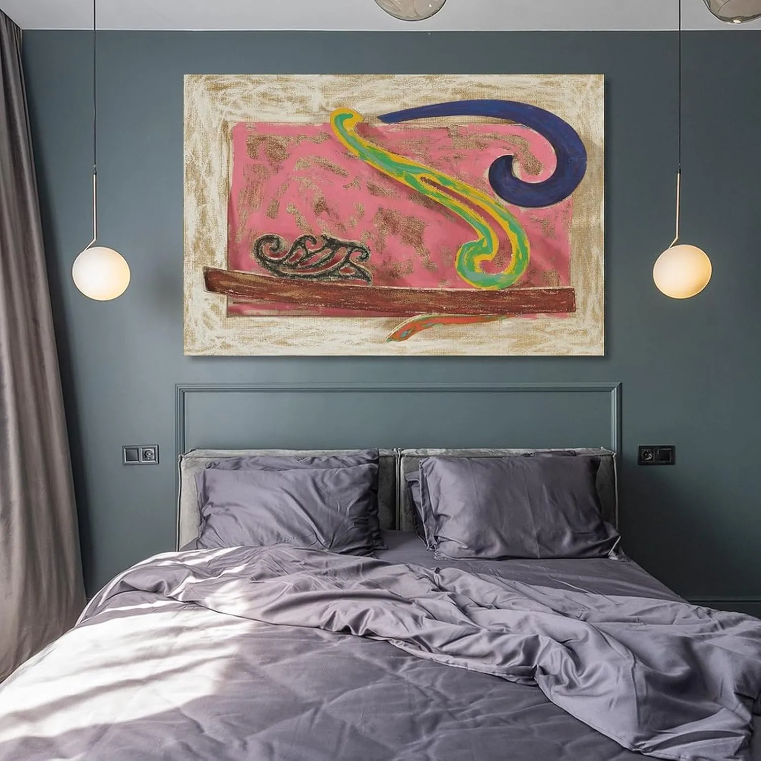 JIANPIN Frank Stella Poster Noguchi's Okinawa Woodpecker Canvas Famous Paintings, Wall Art Posters, Decorative Hanging Pictures Print Photo Art Painting Canvas Poster Home Decorative Bedroom Modern De