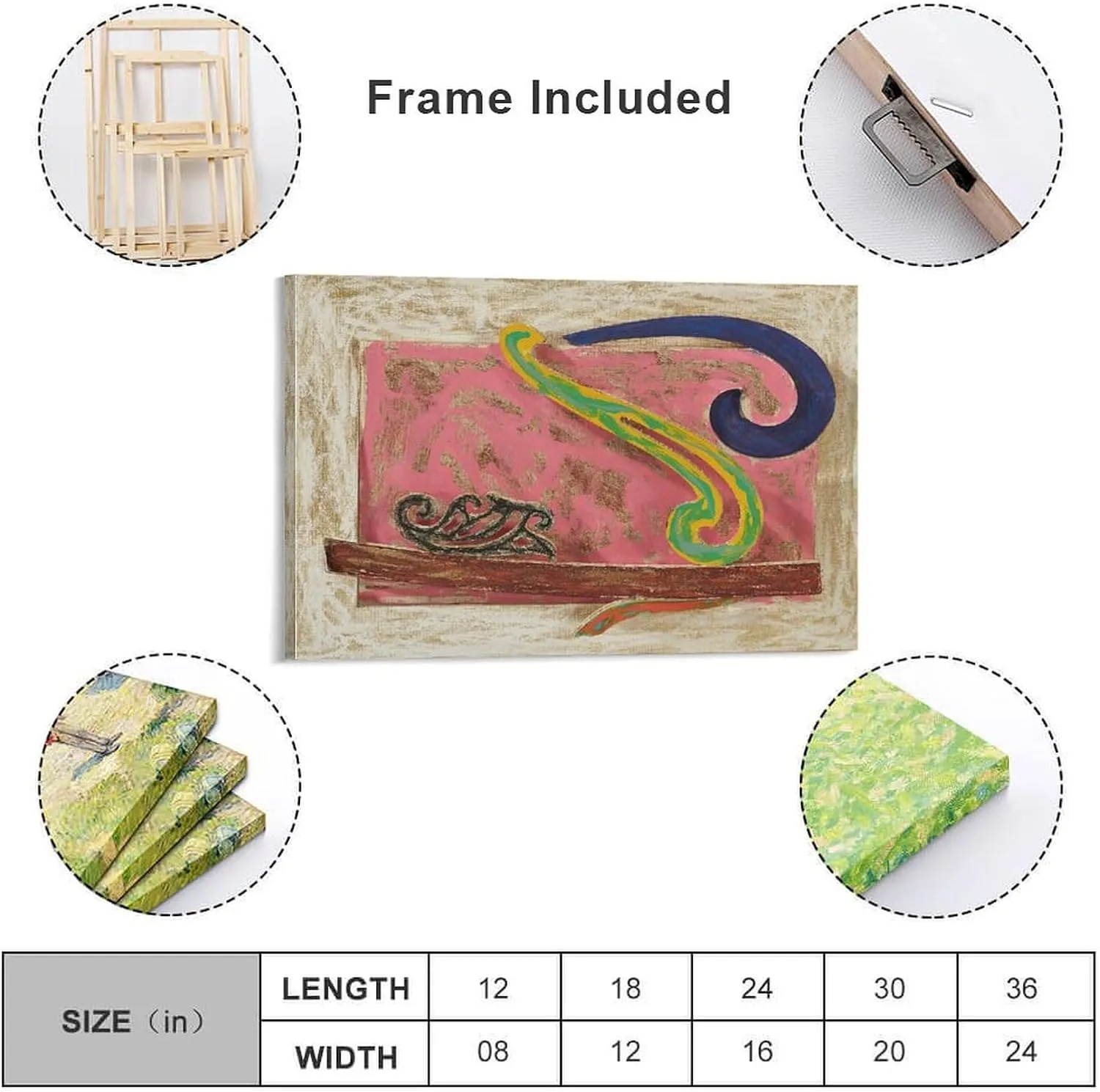 JIANPIN Frank Stella Poster Noguchi's Okinawa Woodpecker Canvas Famous Paintings, Wall Art Posters, Decorative Hanging Pictures Print Photo Art Painting Canvas Poster Home Decorative Bedroom Modern De