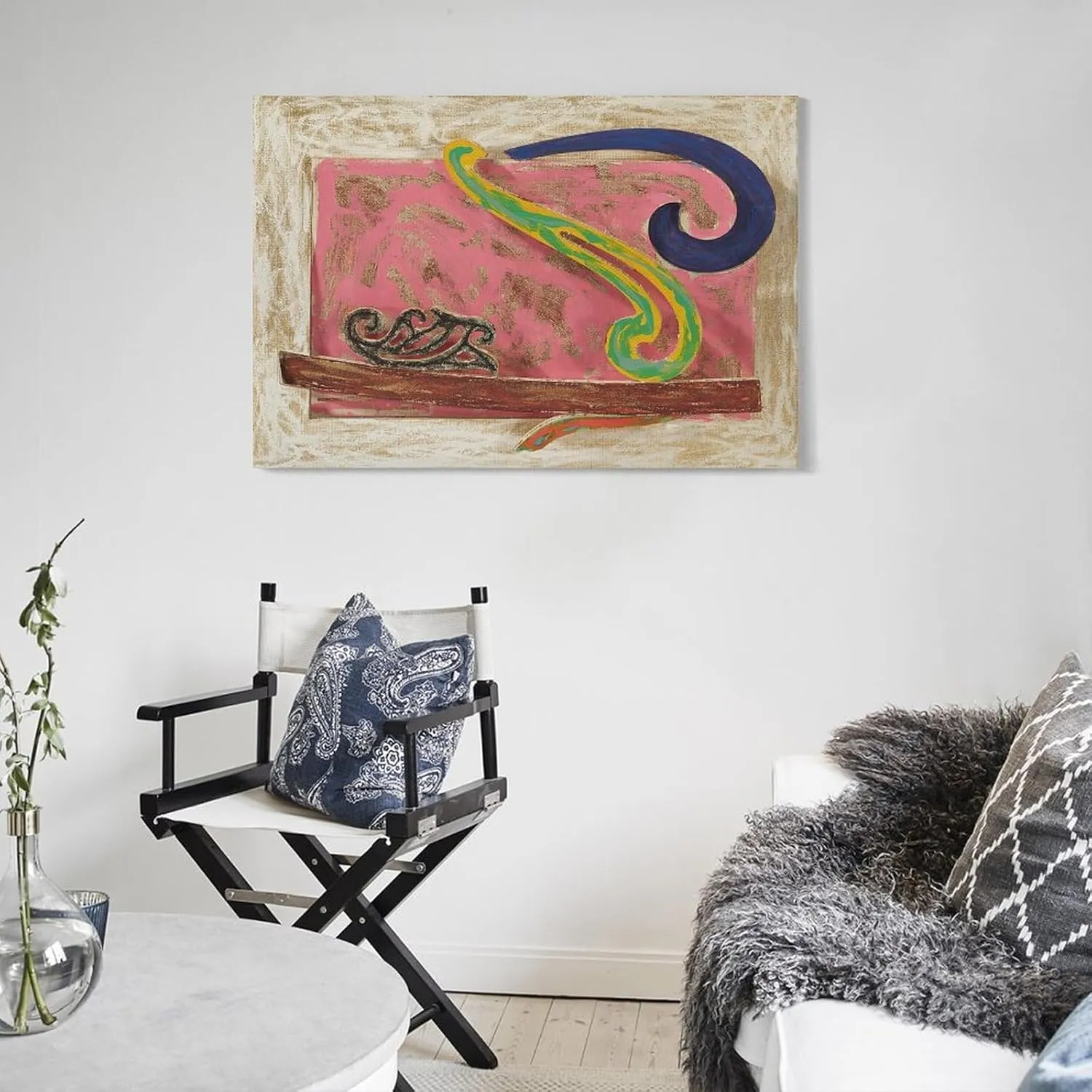JIANPIN Frank Stella Poster Noguchi's Okinawa Woodpecker Canvas Famous Paintings, Wall Art Posters, Decorative Hanging Pictures Print Photo Art Painting Canvas Poster Home Decorative Bedroom Modern De