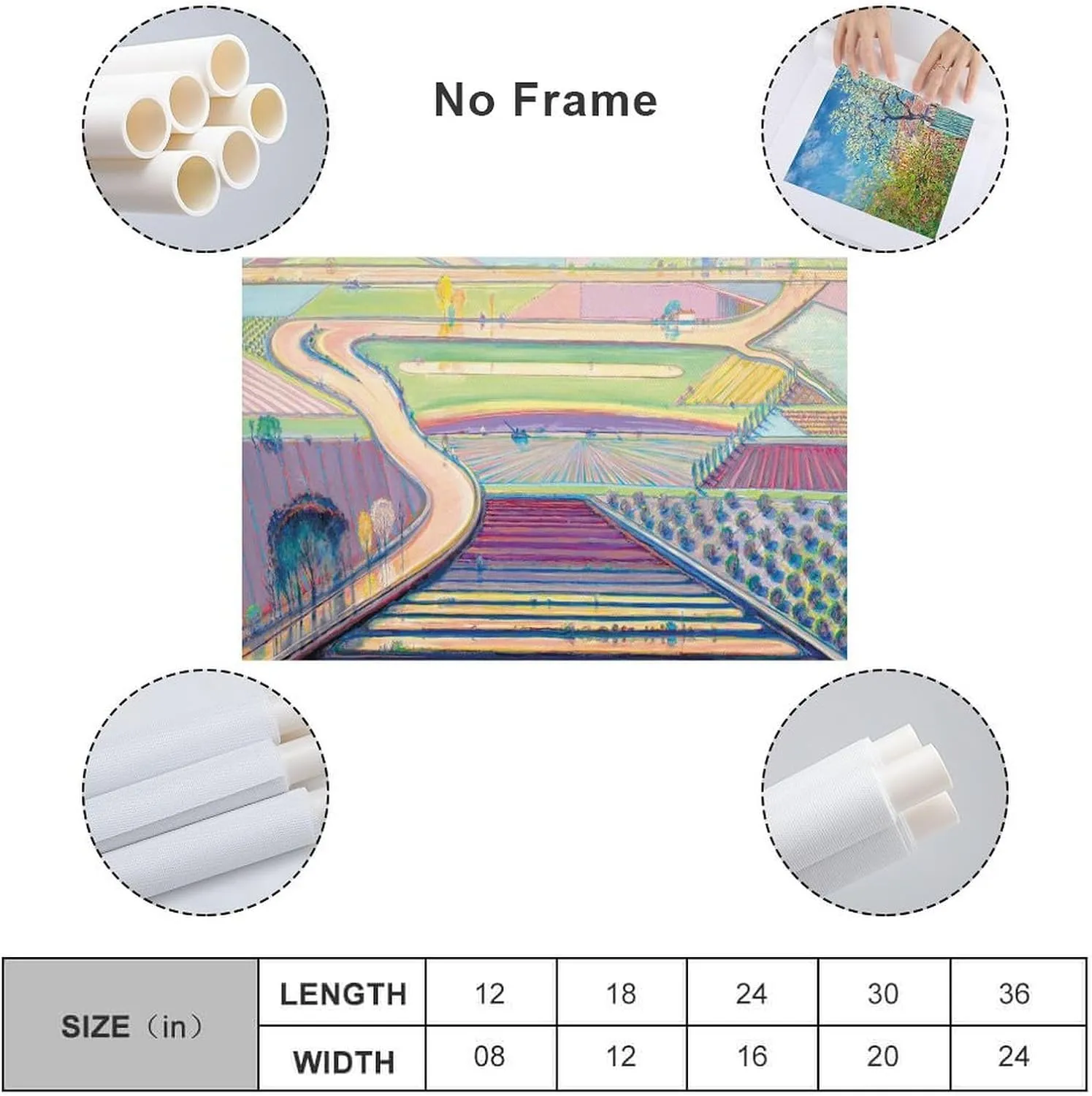 JIANPIN Wayne Thiebaud River Channels Canvas Printing Famous Paintings, Wall Art Posters, Decorative Poster Decorative Painting Canvas Wall Art Living Room Posters Bedroom Painting 12x18inch(30x45cm)