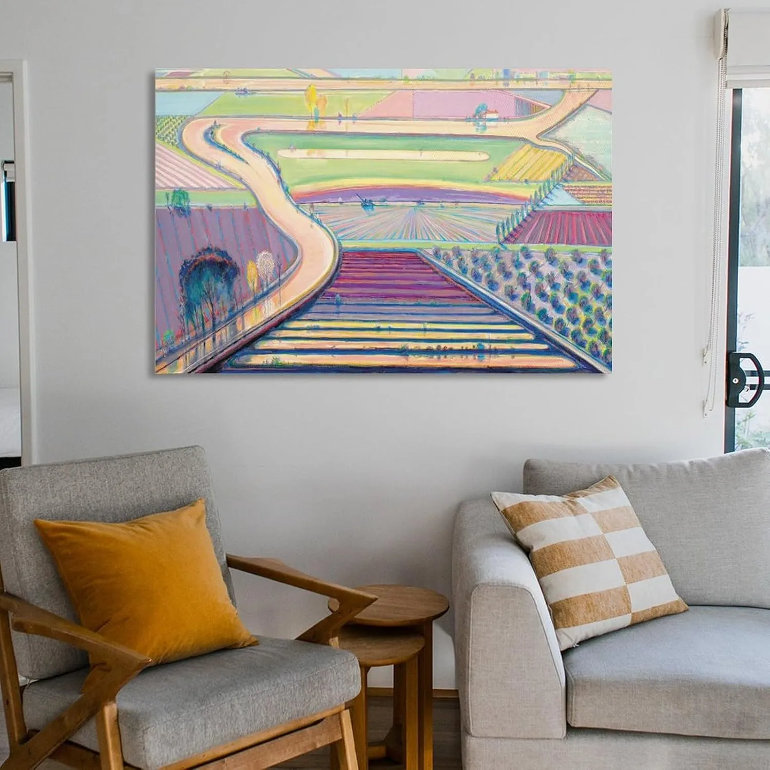 JIANPIN Wayne Thiebaud River Channels Canvas Printing Famous Paintings, Wall Art Posters, Decorative Poster Decorative Painting Canvas Wall Art Living Room Posters Bedroom Painting 12x18inch(30x45cm)
