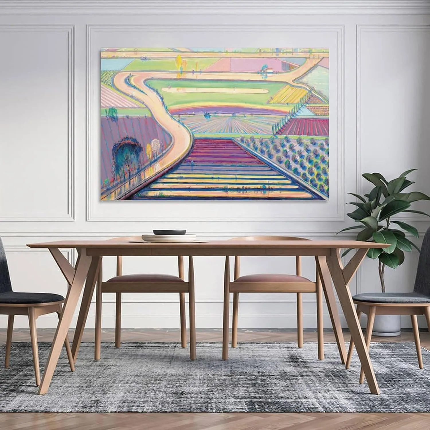 JIANPIN Wayne Thiebaud River Channels Canvas Printing Famous Paintings, Wall Art Posters, Decorative Poster Decorative Painting Canvas Wall Art Living Room Posters Bedroom Painting 12x18inch(30x45cm)