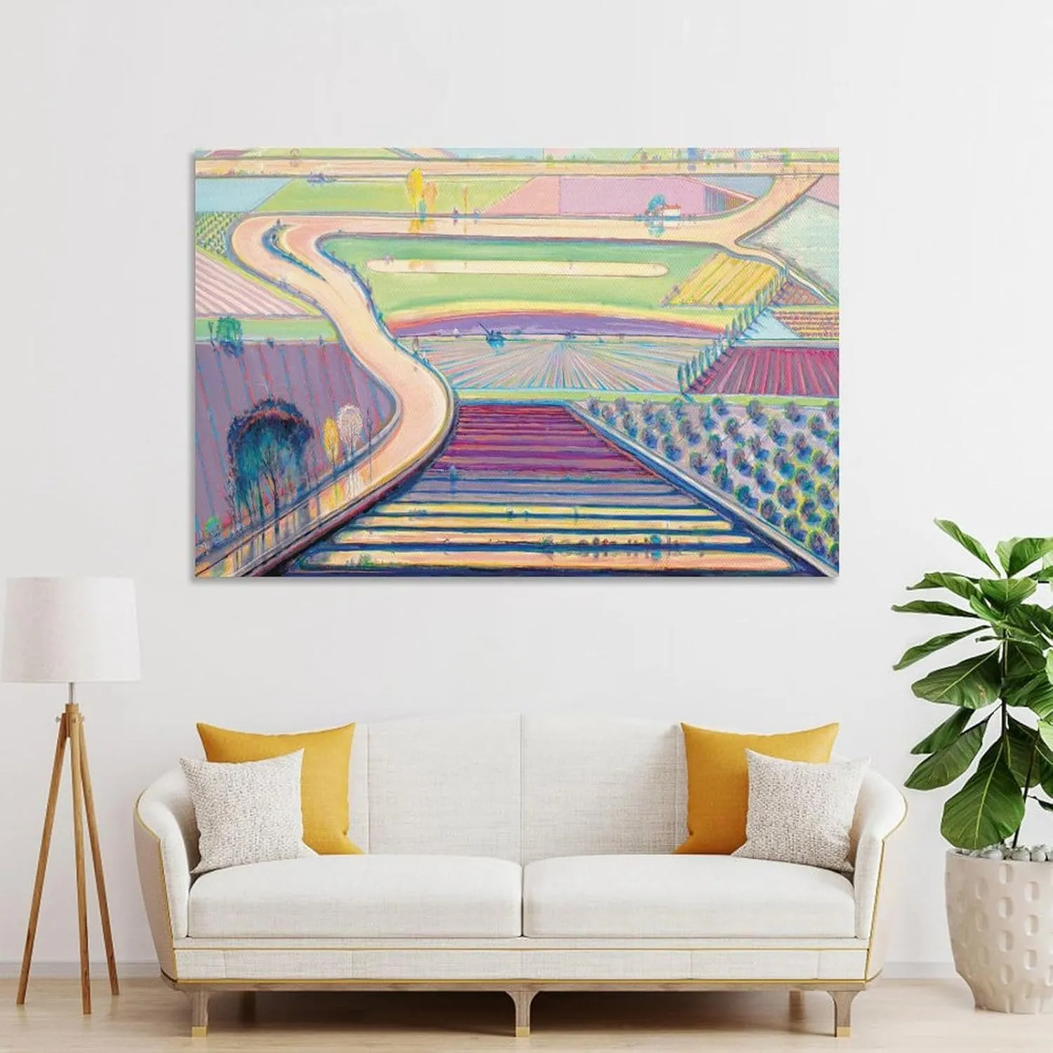 JIANPIN Wayne Thiebaud River Channels Canvas Printing Famous Paintings, Wall Art Posters, Decorative Poster Decorative Painting Canvas Wall Art Living Room Posters Bedroom Painting 12x18inch(30x45cm)