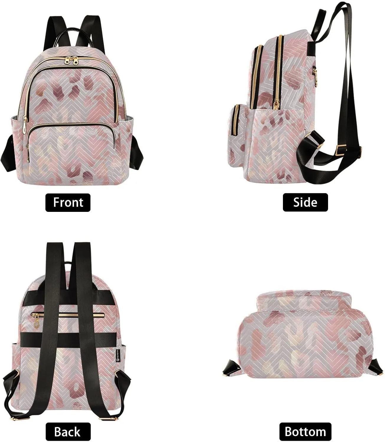 JIPONI Gradient Laser Leopard Small Backpack for Women, Travel Purse Back Pack, Casual Daypack, Lightweight Bag-M