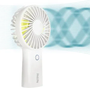 JISULIFE Handheld Fan with 30 Hours of Cooling, 6000mAh Battery, USB Rechargeable Portable Fan for Travel, Makeup, Concerts & Commute – Stay Cool Everywhere (White)