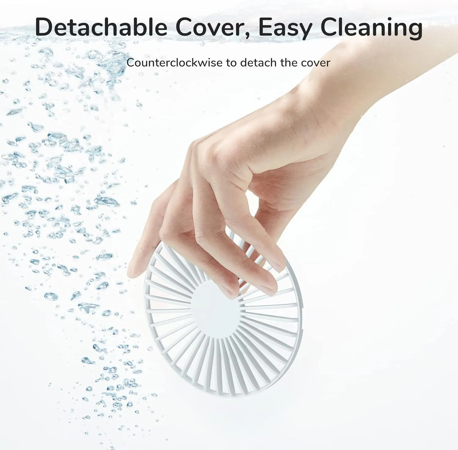 JISULIFE Handheld Fan with 30 Hours of Cooling, 6000mAh Battery, USB Rechargeable Portable Fan for Travel, Makeup, Concerts & Commute – Stay Cool Everywhere (White)