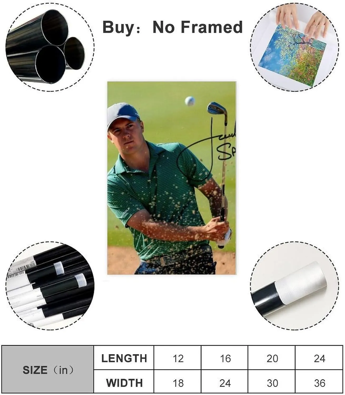Jordan Spieth Golf Poster37 Canvas Poster Bedroom Decor Sports Landscape Office Room Decor Gift Unframe:24x36inch(60x90cm)