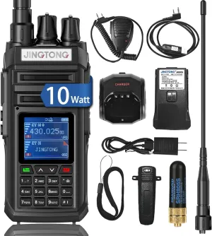 JT-3988 ham Radio Walkie Talkie 10Watt Handheld Dual Band Two Way radios Long Range, 2600mAh Type-c Rechargeable Battery, NOAA，ham Radio Handheld Multi-Band Receive and Transmit