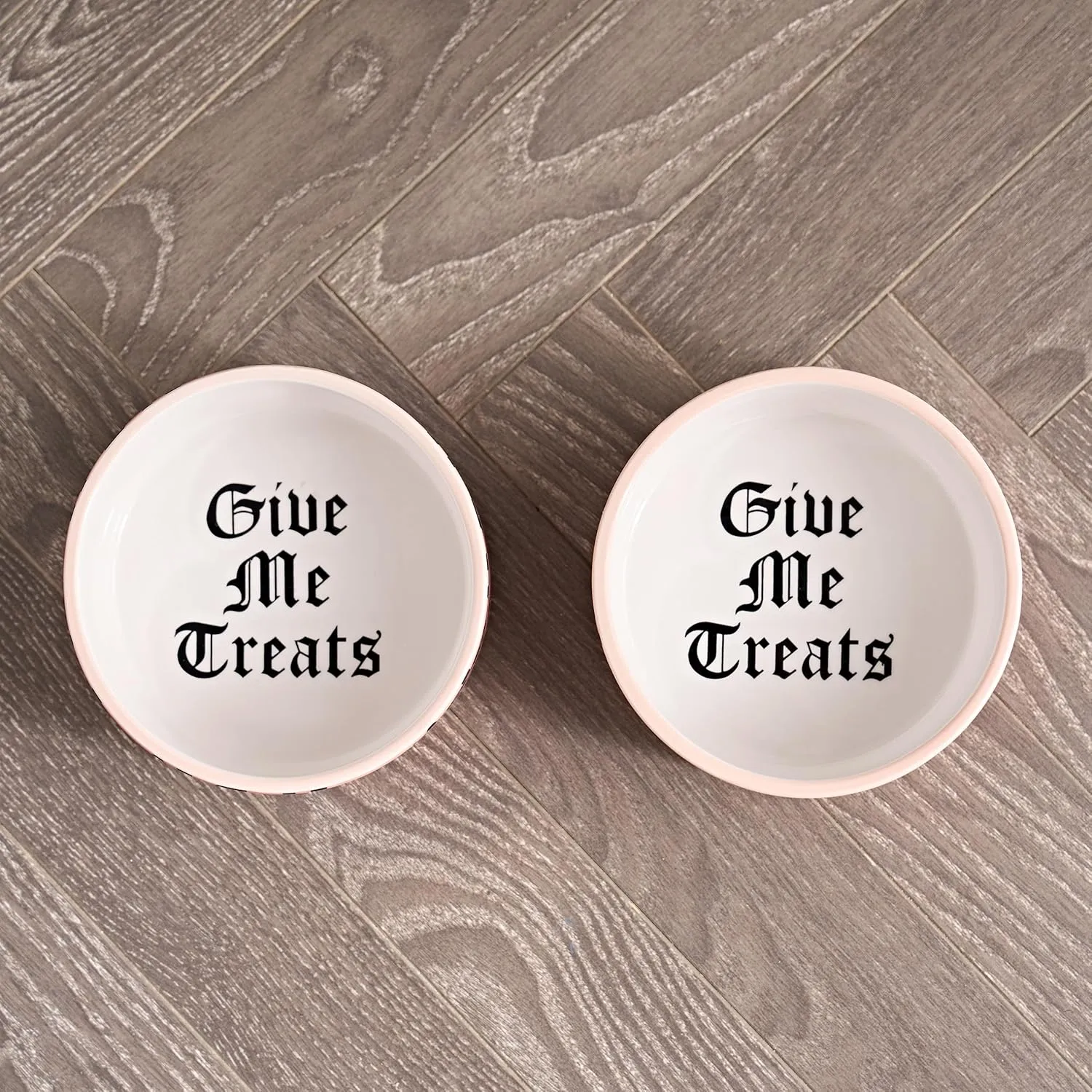 Juicy Couture Give Me Treats Pet Bowl Set - Black Leopard 16 oz - Ceramic Set of 2 Bowls
