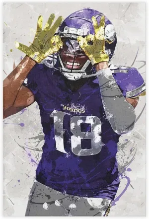 Justin Jefferson Sports Art Decorative Poster 2 Canvas Poster Bedroom Decor Landscape Office Room Decor Gift Unframe:12x18inch(30x45cm)