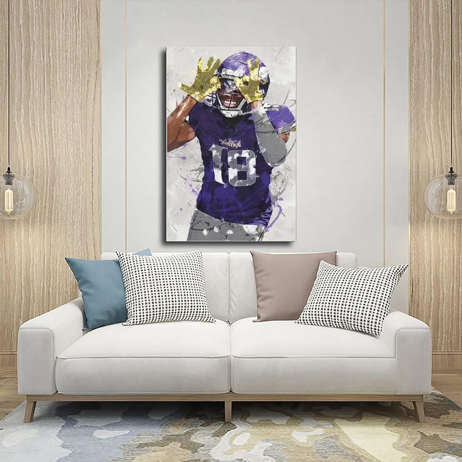 Justin Jefferson Sports Art Decorative Poster 2 Canvas Poster Bedroom Decor Landscape Office Room Decor Gift Unframe:12x18inch(30x45cm)