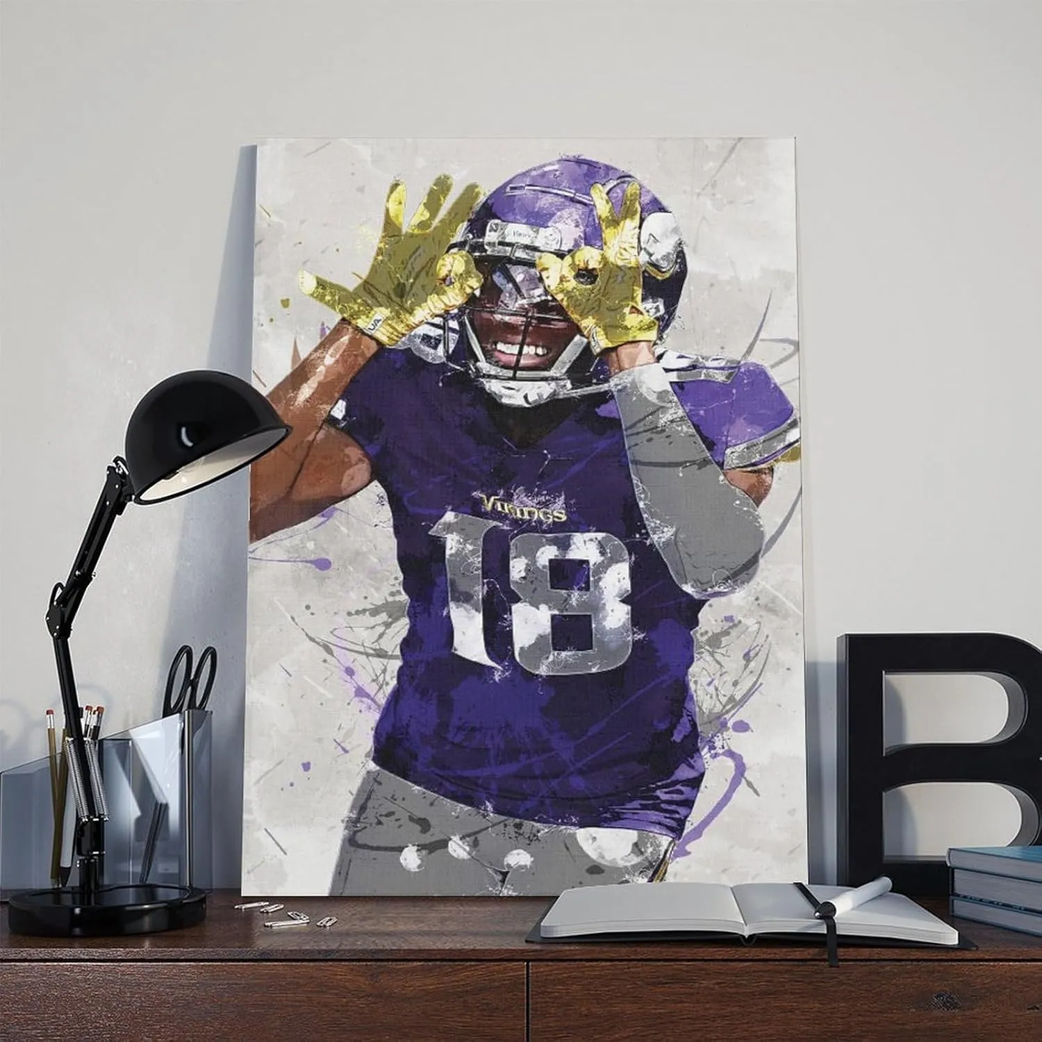 Justin Jefferson Sports Art Decorative Poster 2 Canvas Poster Bedroom Decor Landscape Office Room Decor Gift Unframe:12x18inch(30x45cm)