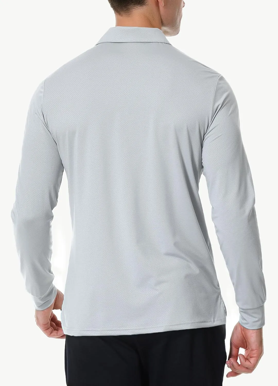 JWM Men's Long Sleeve Golf Polo Shirts - Athletic Casual Travel Performance Collar Shirts Lightweight Quick Dry UPF50