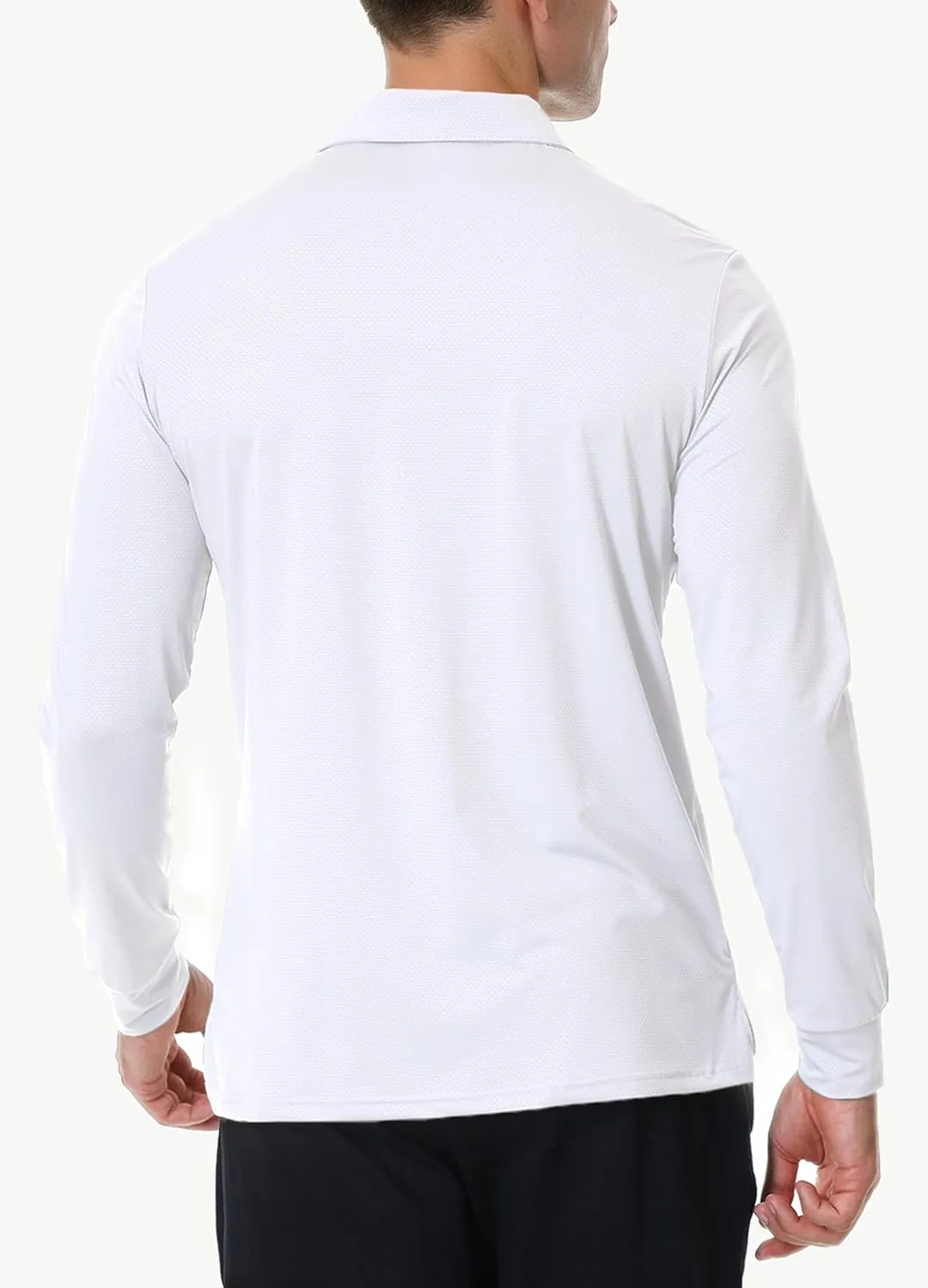 JWM Men's Long Sleeve Golf Polo Shirts - Athletic Casual Travel Performance Collar Shirts Lightweight Quick Dry UPF50