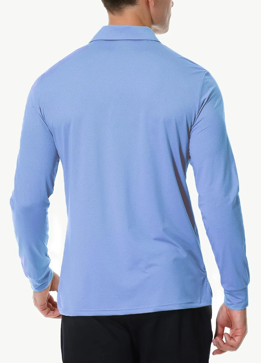 JWM Men's Long Sleeve Golf Polo Shirts - Athletic Casual Travel Performance Collar Shirts Lightweight Quick Dry UPF50