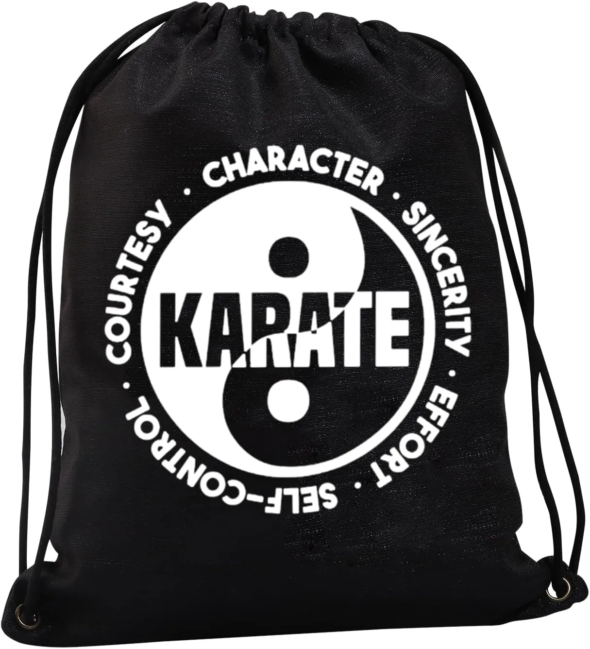 JYTAPP Karate Gifts Sincerity Effort Self-Control Karate Drawstring Bag Martial Arts Gift Karate Lover Gift Taekwondo Game Gift