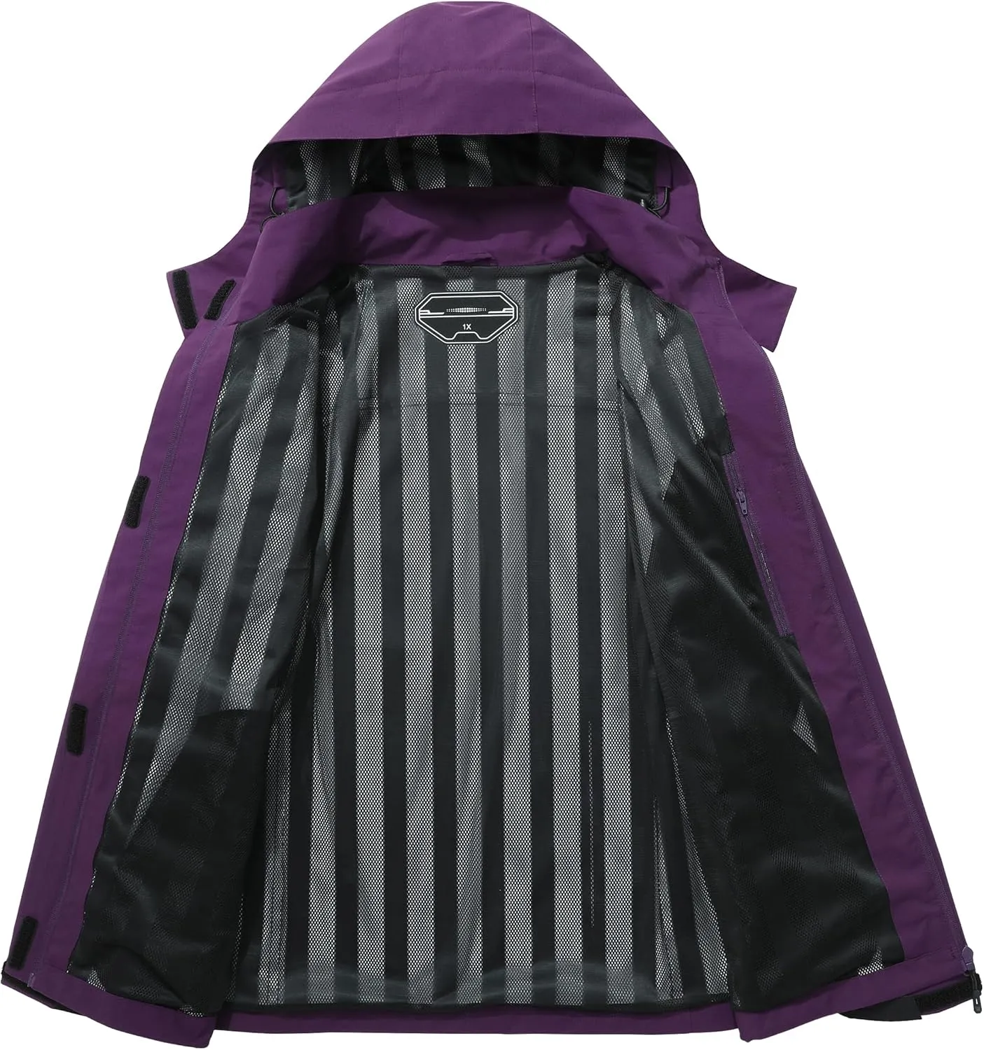 KAIDER Women's Plus Size Lightweight Waterproof Hooded Rain Jacket for Outdoor Hiking Travel