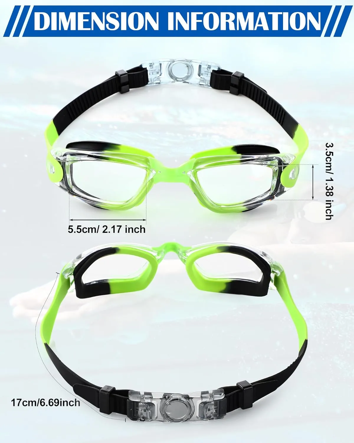 Kanayu 6 Pack Swim Goggles UV Protection Fog Proof Swimming Goggles with Nose Clips Ear Plugs Storage Boxes